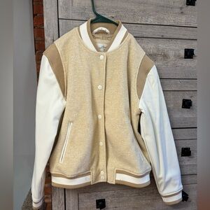 Universal Thread Cream Varsity Jacket